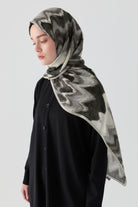 İkat Desenli Natural Şal - Siyah TUGBA