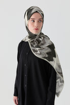 İkat Desenli Natural Şal - Siyah TUGBA