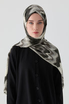 İkat Desenli Natural Şal - Siyah TUGBA