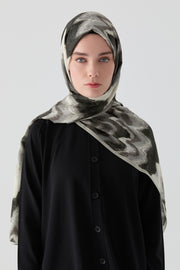 İkat Desenli Natural Şal - Siyah TUGBA