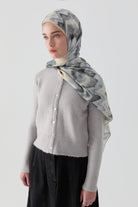 İkat Desenli Natural Şal - Açık Mavi TUGBA