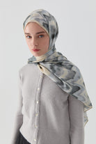 İkat Desenli Natural Şal - Açık Mavi TUGBA