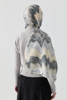 İkat Desenli Natural Şal - Açık Mavi TUGBA