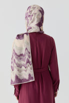 İkat Desenli Natural Şal - Lila TUGBA