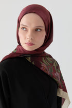 Funda Çiçek Desenli Natural Şal - Mürdüm TUGBA