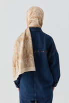 Ebru Desenli Natural Şal - Açık Kahve TUGBA