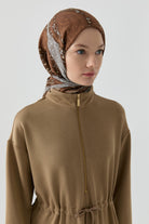 Etnik Şal Desenli Natural Şal - Kahve TUGBA