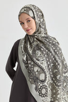 Paisley Desenli Natural Şal - Siyah TUGBA