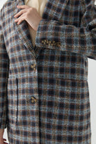 Küçük Ekoseli Ceket - Mavi TUGBA