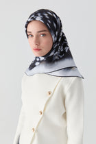 Sebu Twill İpek Eşarp - Lacivert TUGBA
