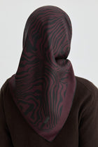 Nilda Twill İpek Eşarp - Bordo TUGBA