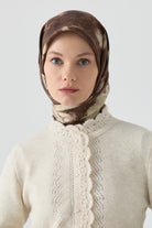 Fulya Twill İpek Eşarp - Koyu Kahve TUGBA