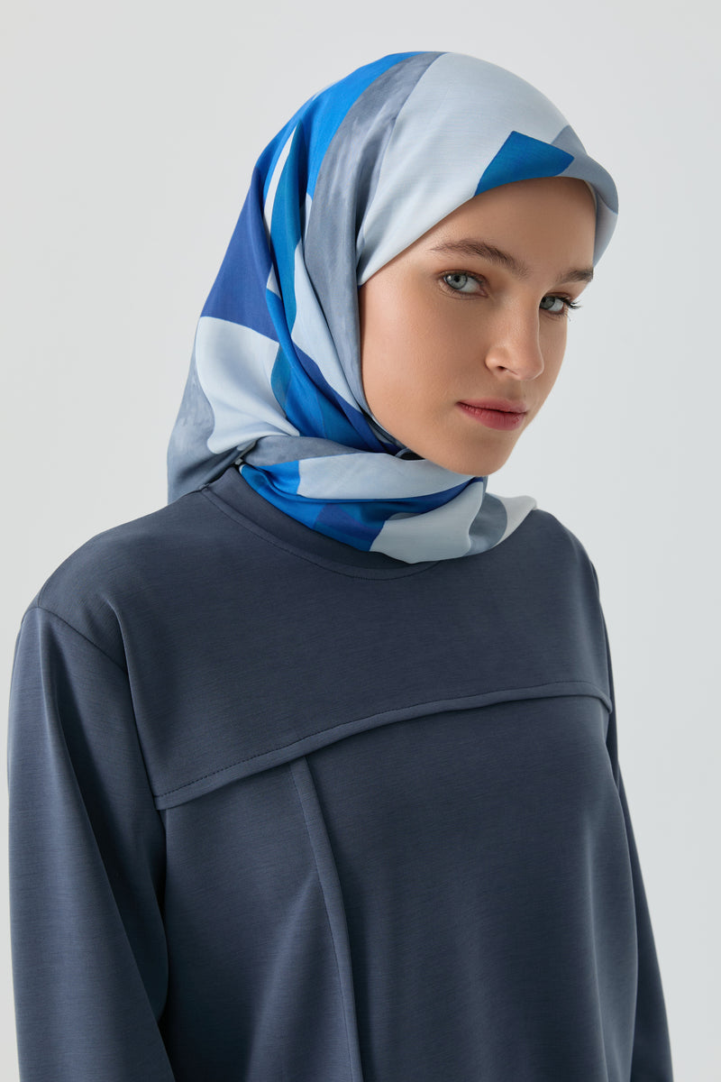 Zümrüt Natural Eşarp - Lacivert TUGBA