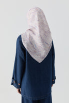 Ebru Desenli Natural Eşarp - Lila TUGBA