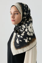 Sebu Twill İpek Eşarp - Siyah TUGBA