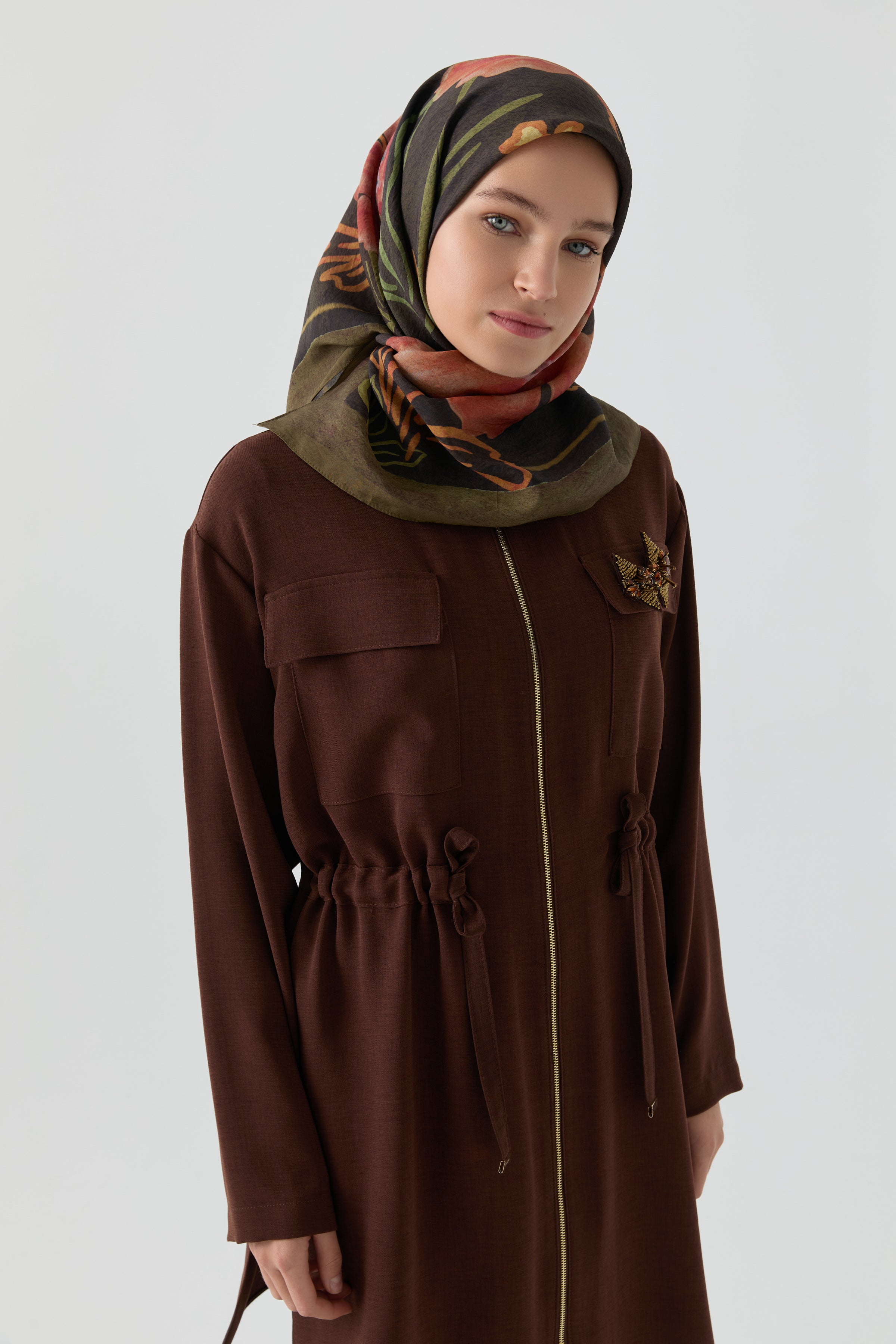 Lalin Natural Eşarp - Haki TUGBA