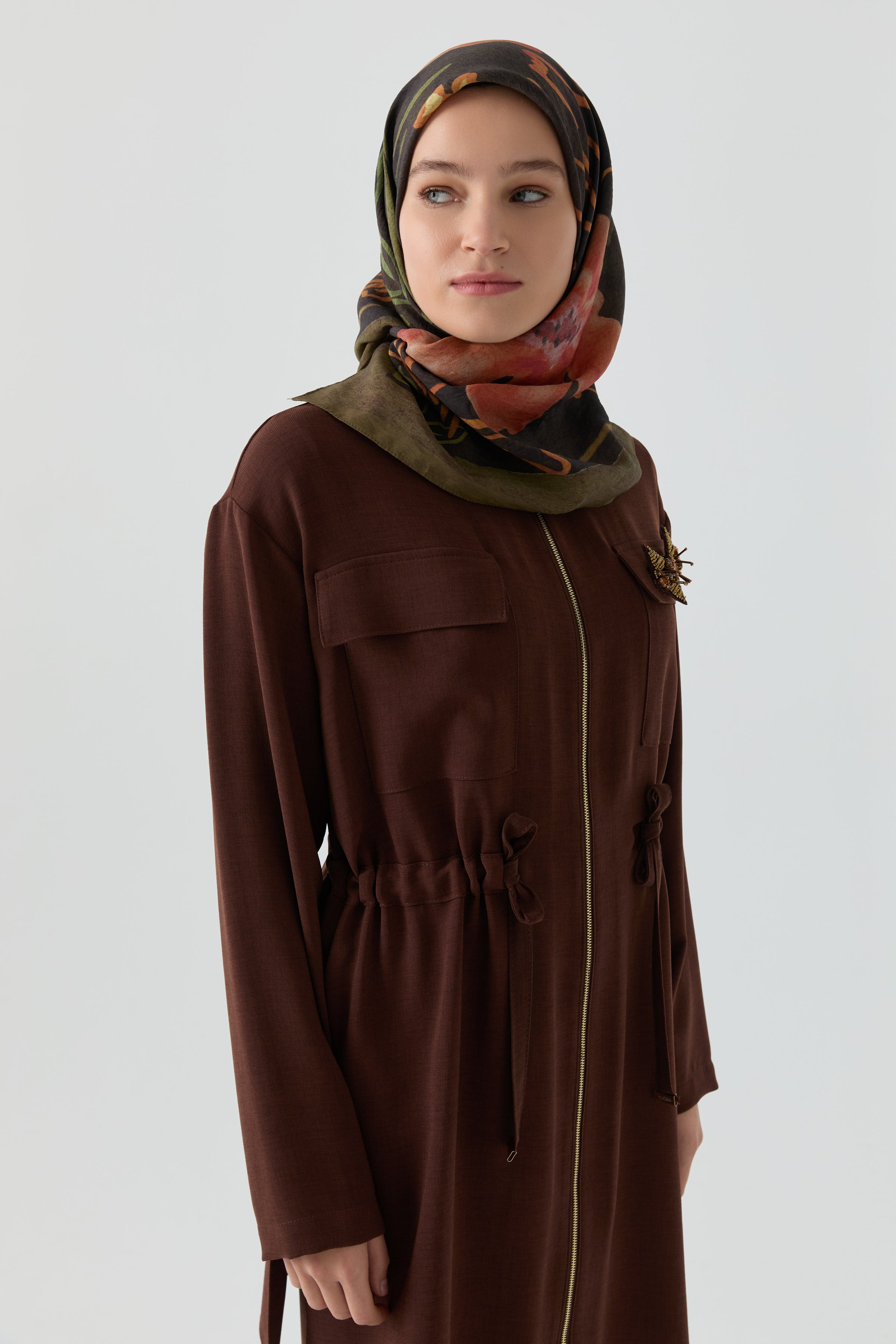 Lalin Natural Eşarp - Haki TUGBA