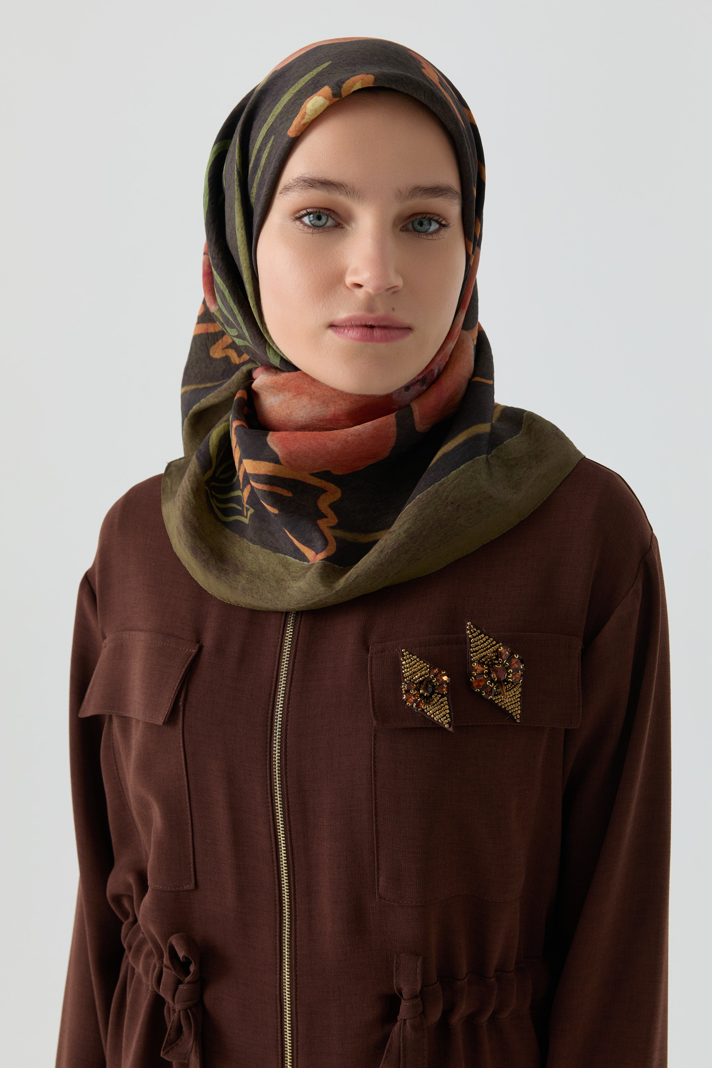 Lalin Natural Eşarp - Haki TUGBA