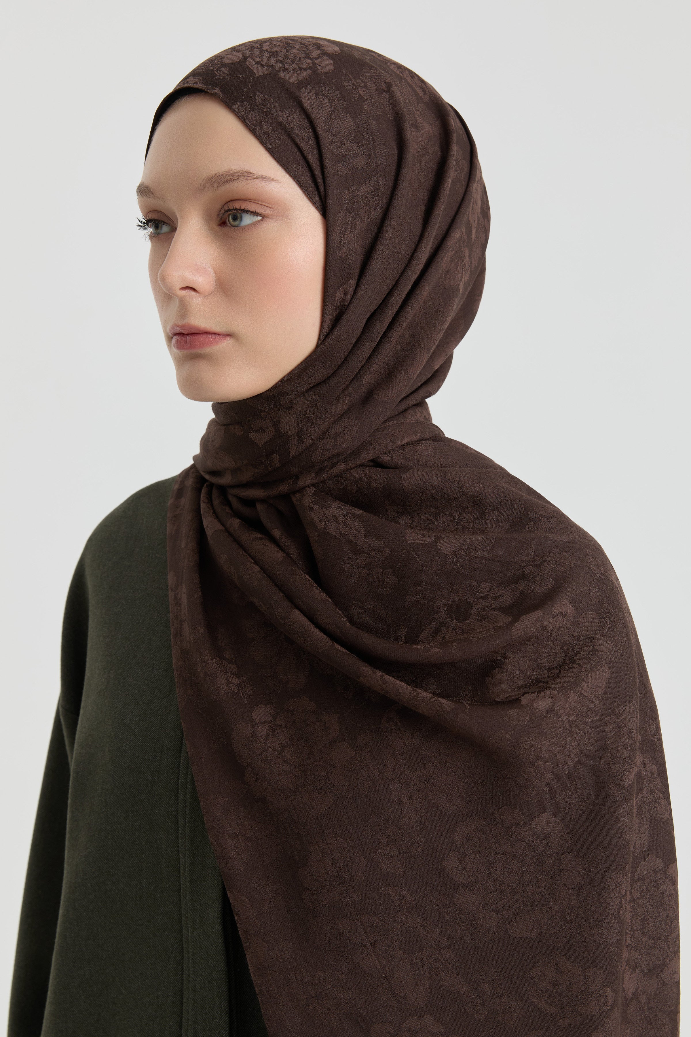 Roza Jakar Şal - Kahve TUGBA