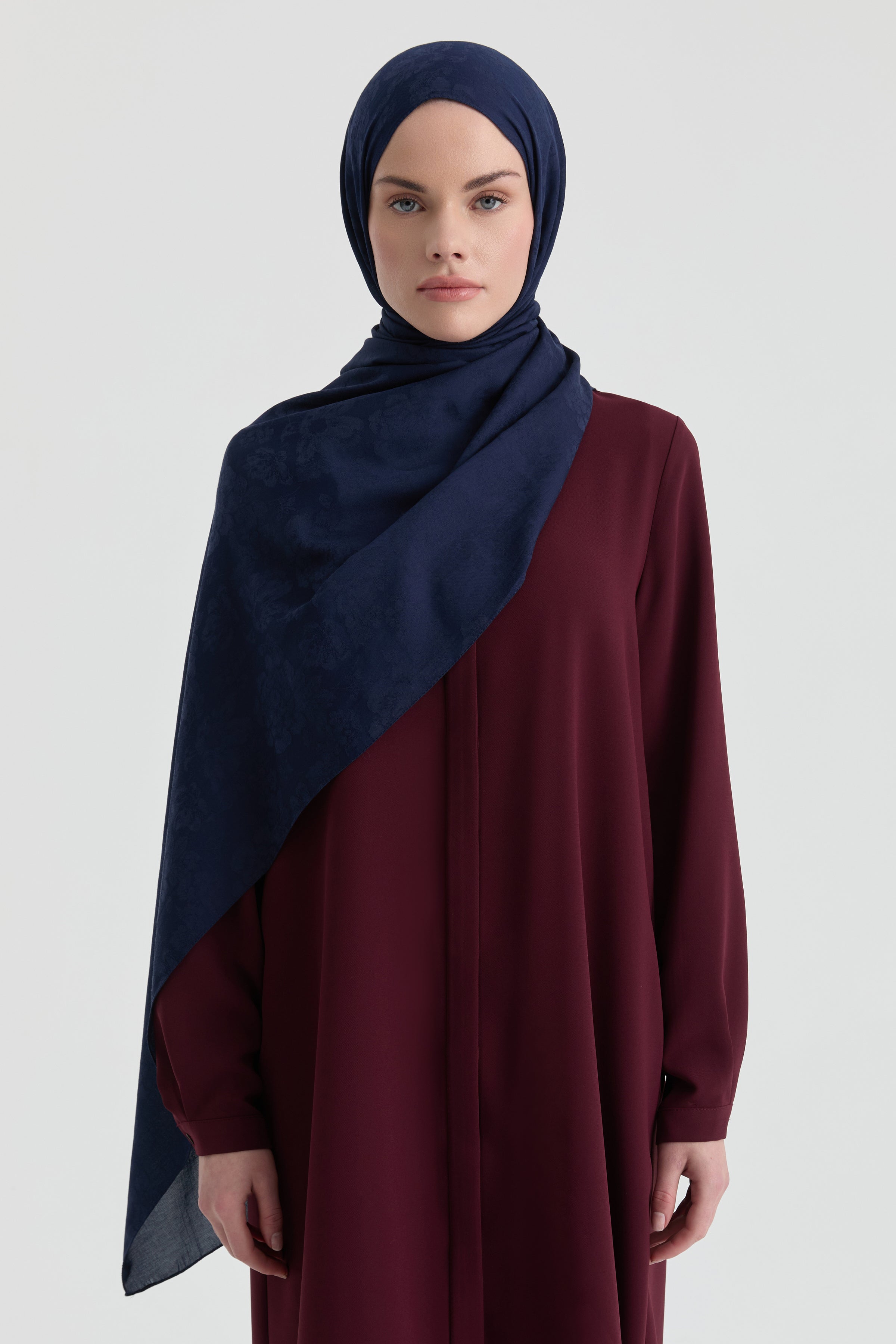 Roza Jakar Şal - Lacivert TUGBA