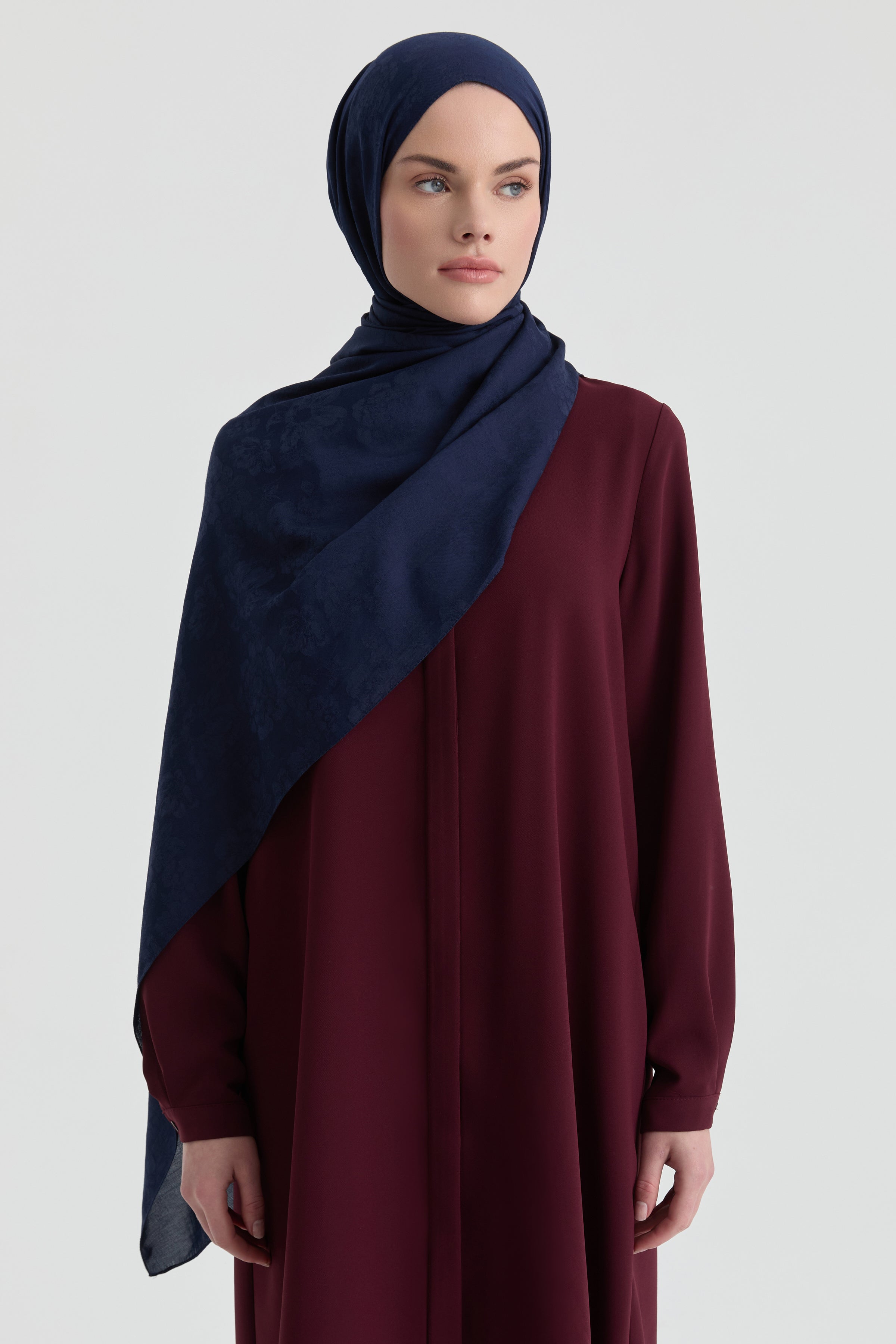 Roza Jakar Şal - Lacivert TUGBA