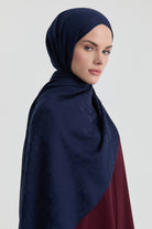 Roza Jakar Şal - Lacivert TUGBA