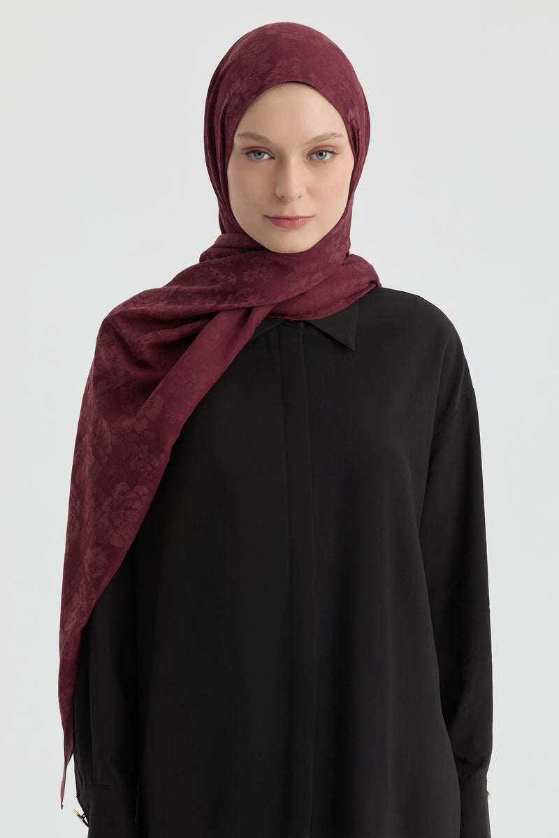 Roza Jakar Şal - Bordo TUGBA