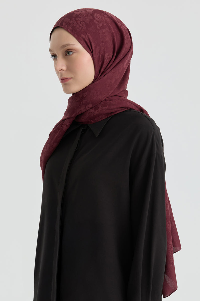 Roza Jakar Şal - Bordo TUGBA