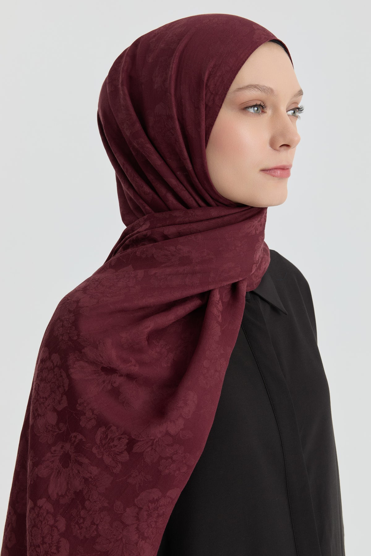 Roza Jakar Şal - Bordo TUGBA