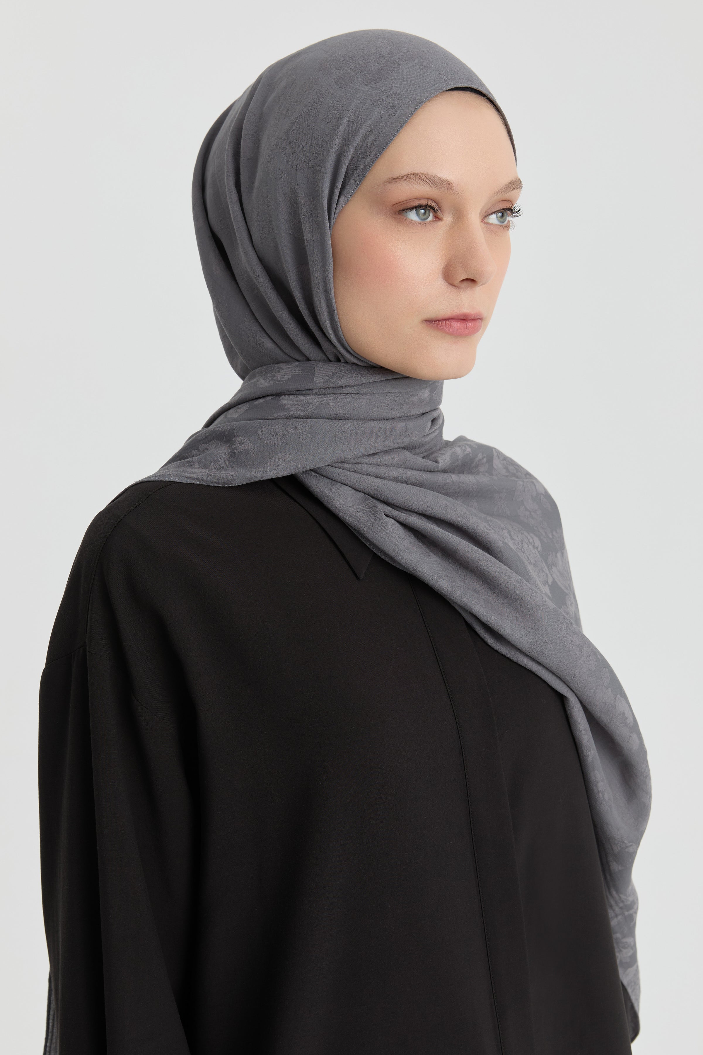 Roza Jakar Şal - Antrasit TUGBA