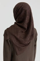 Roza Jakar Eşarp - Kahve TUGBA