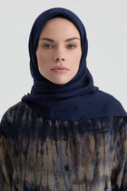 Roza Jakar Eşarp - Lacivert TUGBA