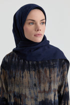 Roza Jakar Eşarp - Lacivert TUGBA