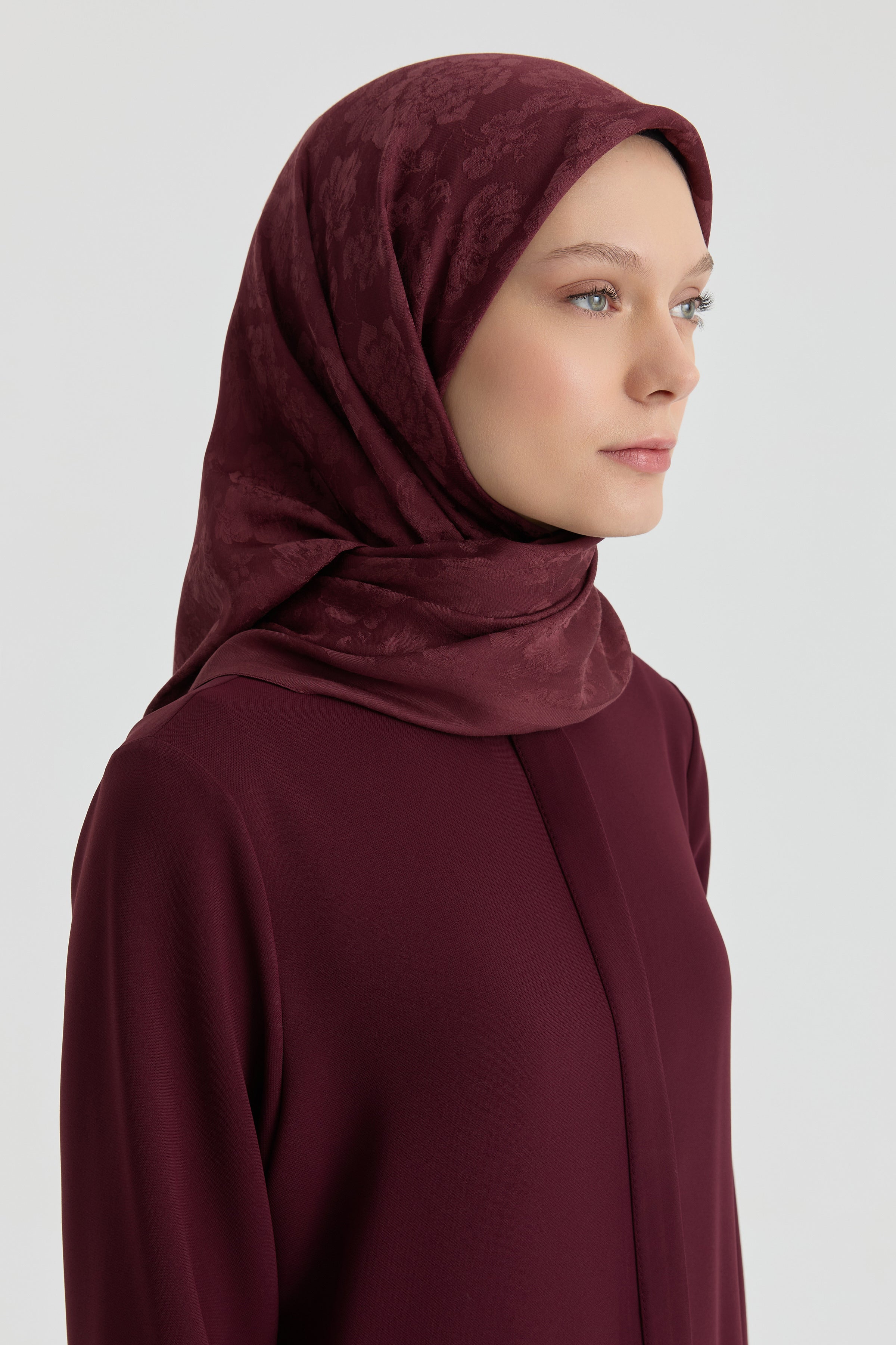 Roza Jakar Eşarp - Bordo TUGBA
