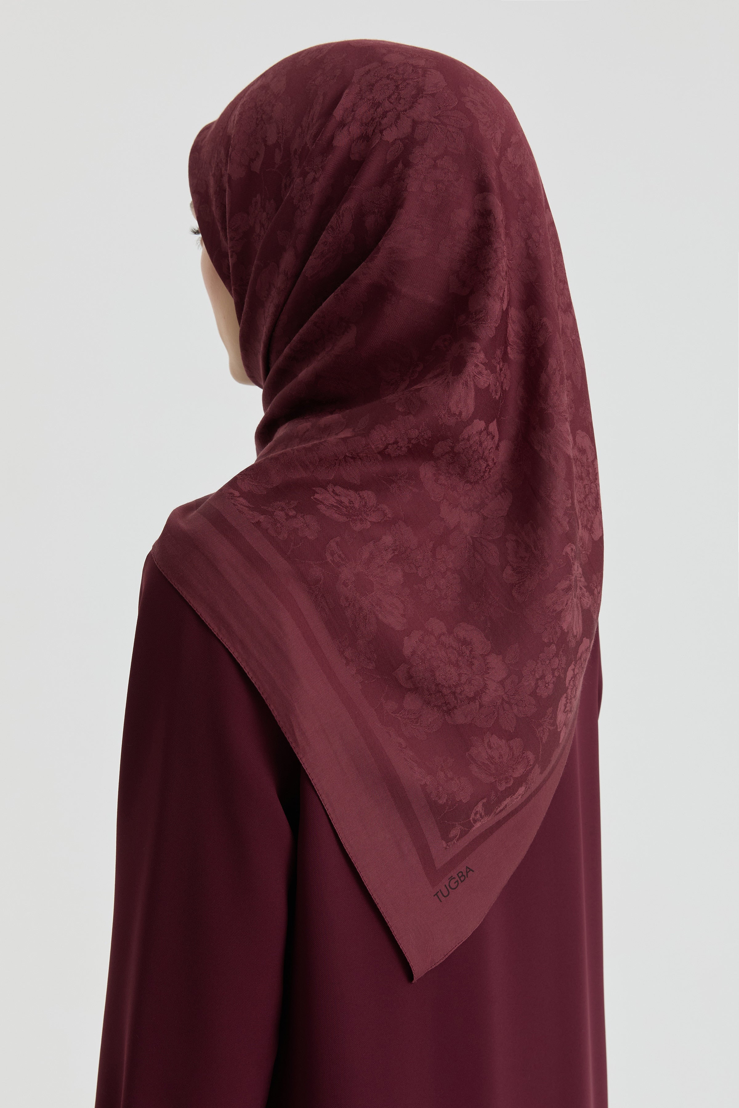Roza Jakar Eşarp - Bordo TUGBA