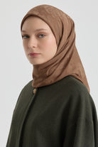 Roza Jakar Eşarp - Açık Kahve TUGBA