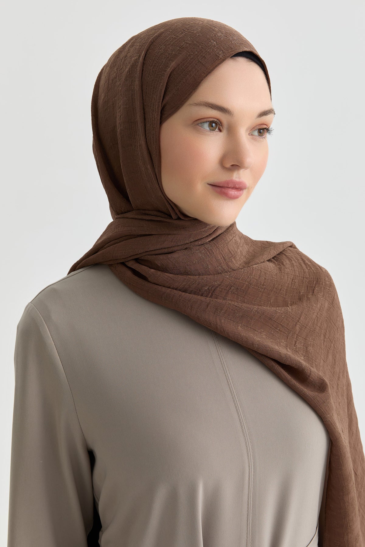 Tulin Jacquard Shawl - Light Brown
