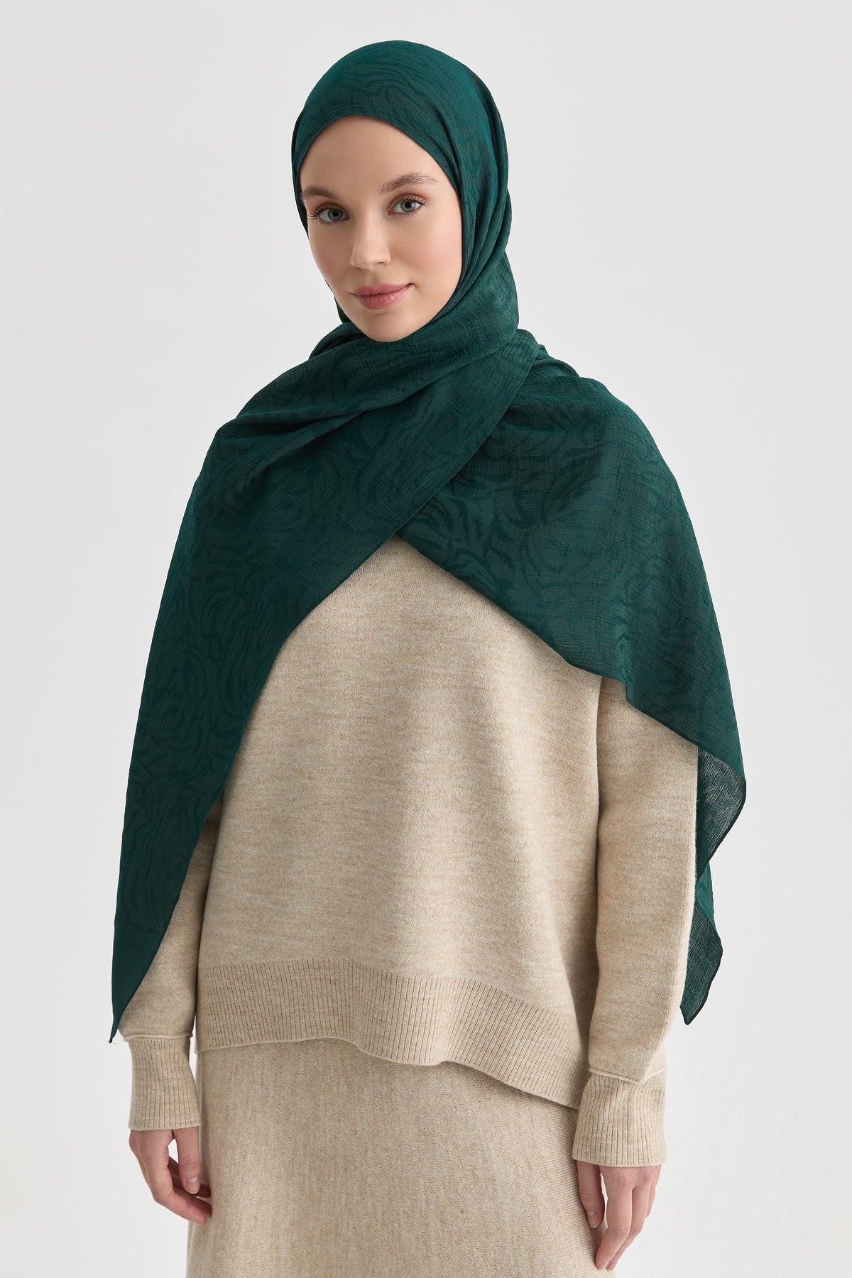 Afra Jacquard Shawl - Emerald
