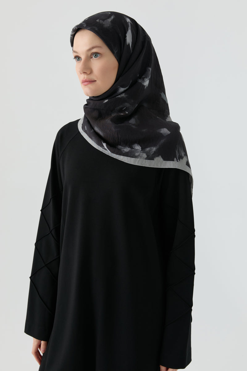 Hülya Natural Eşarp - Siyah TUGBA