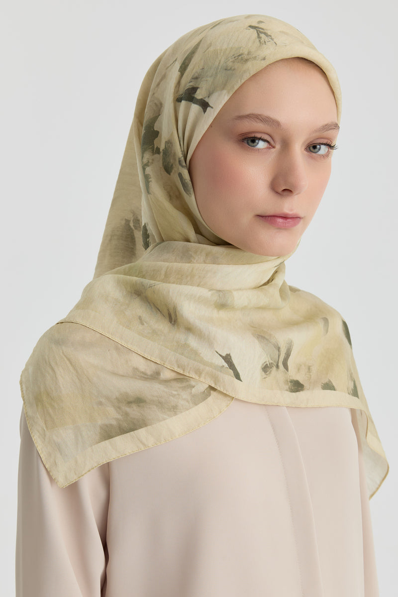 Hülya Natural Eşarp - Açık Yeşil TUGBA