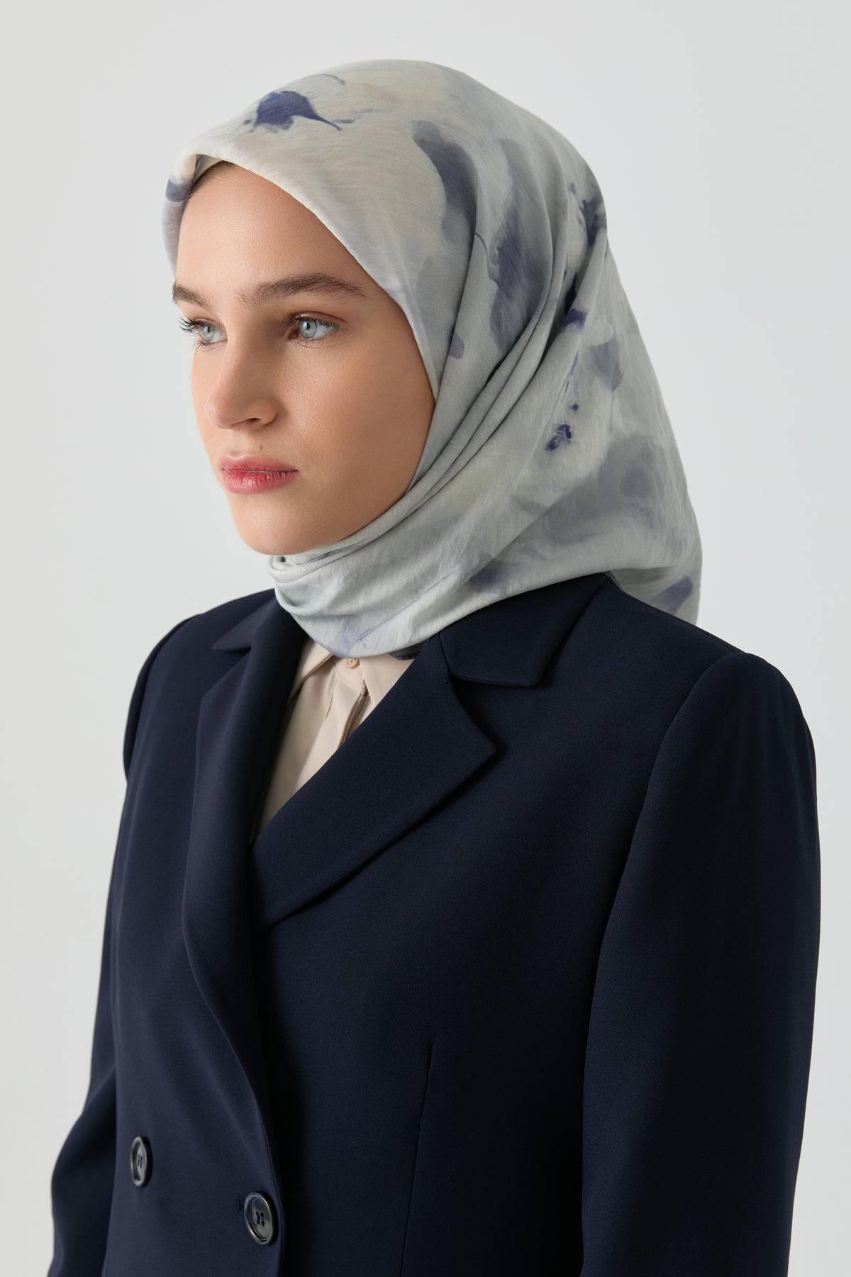 Hulya Natural Scarf - Light Blue