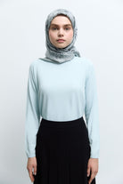 Belva Twill İpek Eşarp - Gümüş TUĞBA