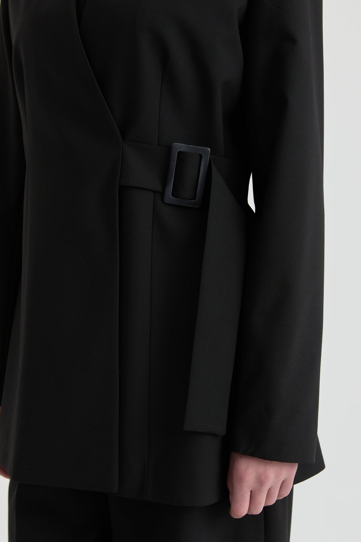V Yaka Blazer Ceket - Siyah TUGBA