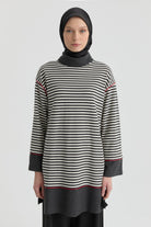 Boğazlı Yaka Tunik - Antrasit TUGBA