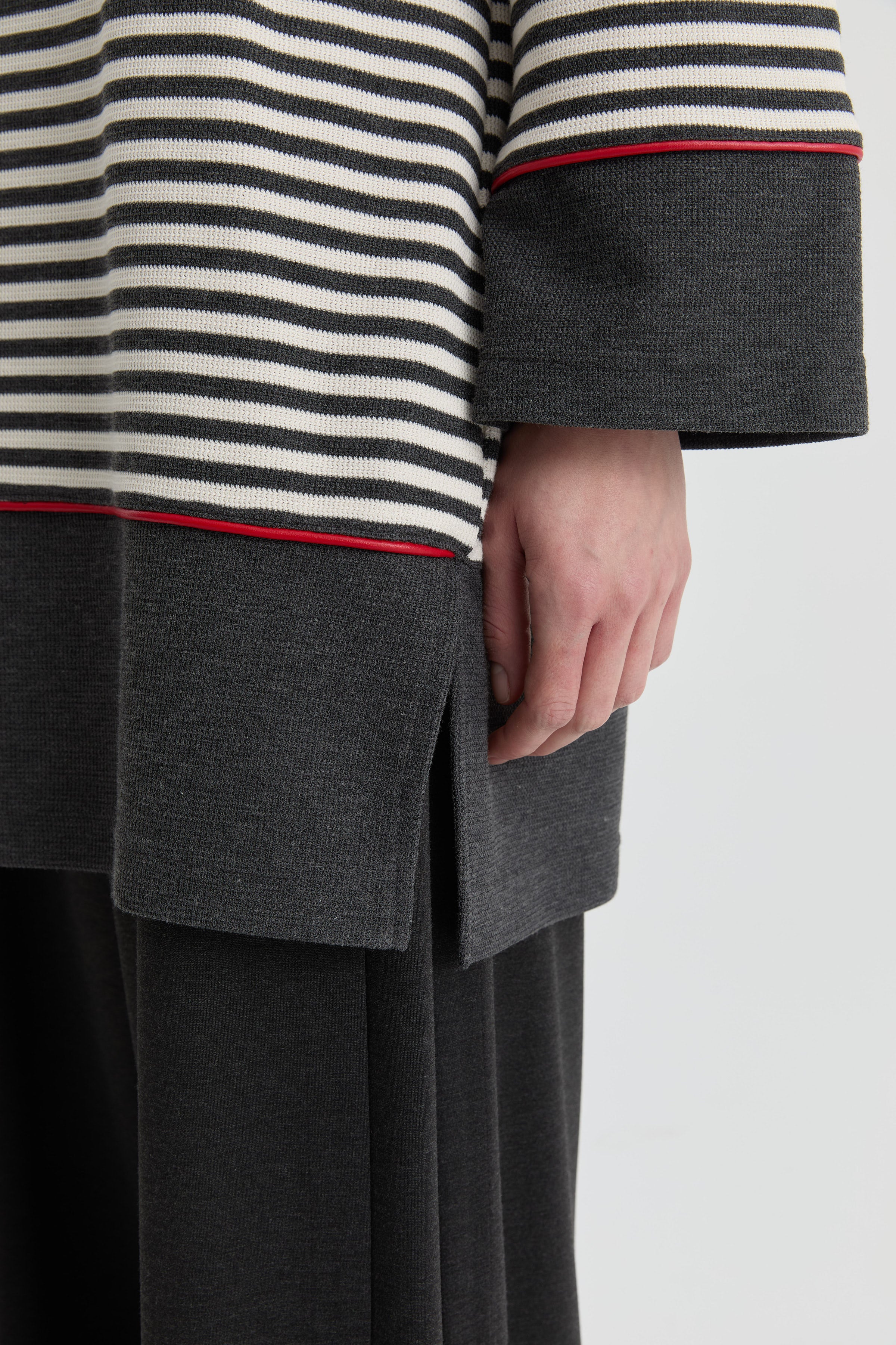 Boğazlı Yaka Tunik - Antrasit TUGBA