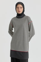 Boğazlı Yaka Tunik - Antrasit TUGBA