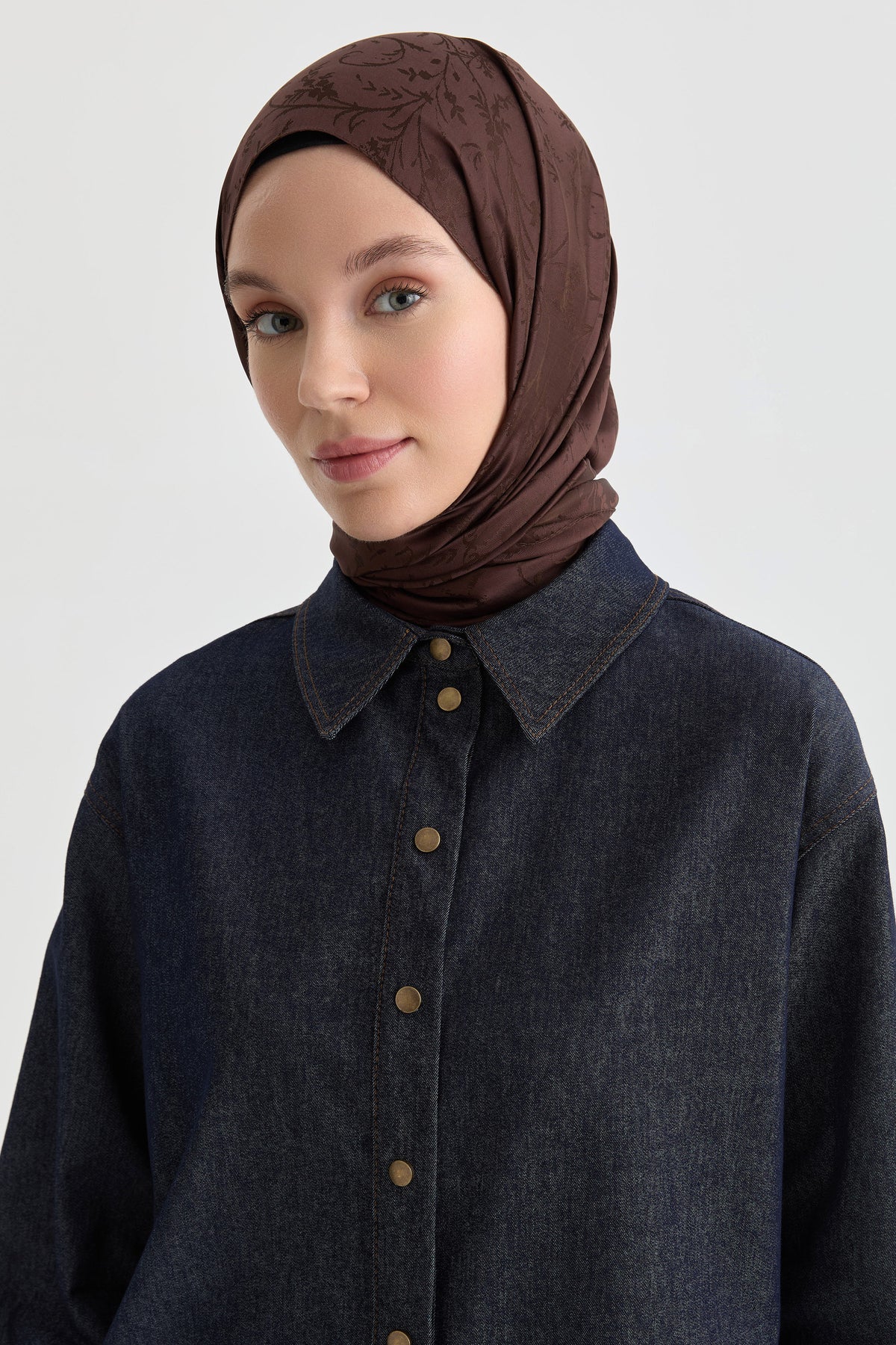 Elif Jakar Natural Şal - Kahve TUGBA