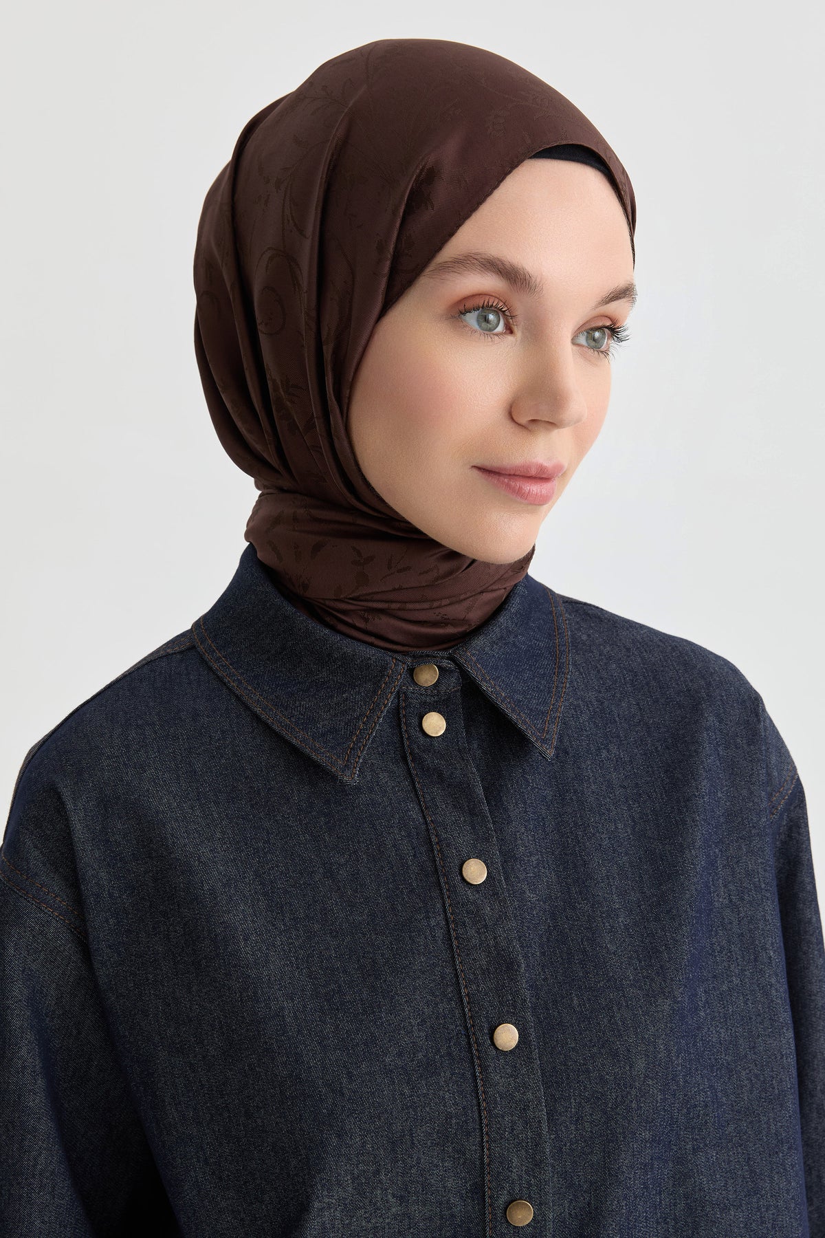 Elif Jakar Natural Şal - Kahve TUGBA