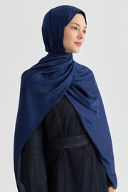 Elif Jakar Natural Şal - Lacivert TUGBA