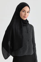 Elif Jakar Natural Şal - Siyah TUGBA